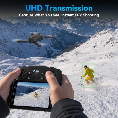 Drone with 1080P Camera 4.5″LCD Screen Remote, FPV RC Drones for Adults - color: Dark Black