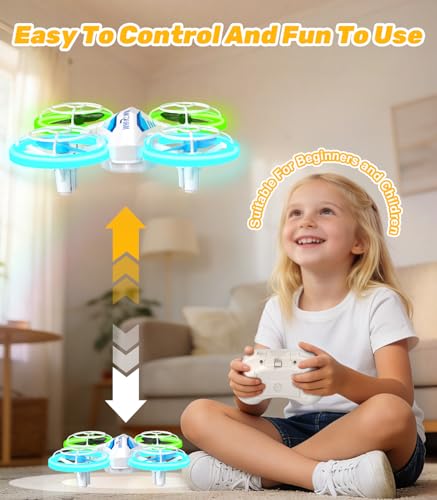 Mini Drone for Kids & Beginners- Kids Drone Mini Flying Toy with 360° Flips, LED Lights, 3 Batteries, 27 Mins Flight Time, One Key Takeoff Indoor Drones Mini RC Drones Gift for Boys and Girls