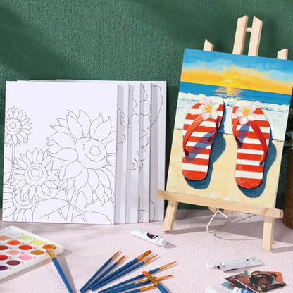 AmazingSpark 16 Pcs Pre Drawn Canvas to Paint for Adults Spring and Summer - style: Spring and Summer