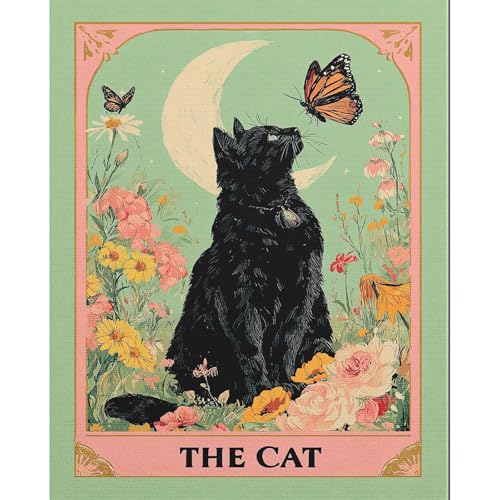 Black Cat Paint by Numbers for Adults - Cat Paint by Number on Canvas - color: MT22832