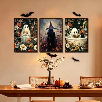 3 Pack Halloween Paint by Numbers Kit for Adults, Ghost, 8x12 inch - color: Halloween-2