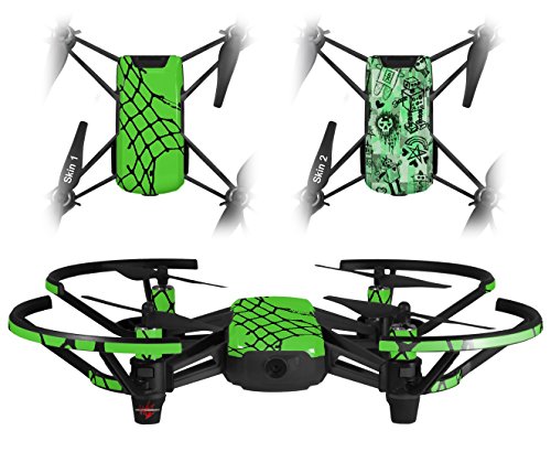 Skin Decal Wrap 2 Pack Compatible with DJI Ryze Tello Ripped Fishnets Green Drone NOT Included