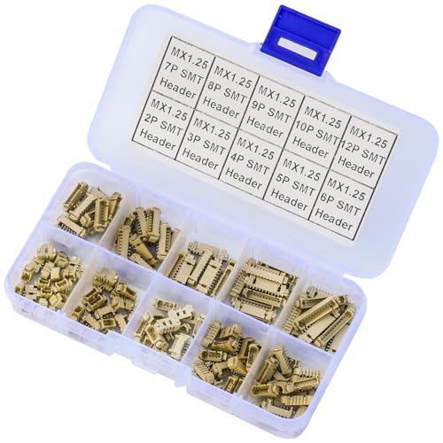 Compatible with Molex 1.25mm Pitch PicoBlade PCB Header Right-Angle Surface Mount 2 3 4 5 6 7 8 9 10 12 Circuits (TC-MX-1.25mm-SMT-RA) - size: Surface Mount-Right-Angle