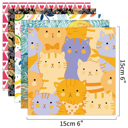 12 Different Packs Full Collection Origami Paper, 6-Inch Double Sided Color - color: 12 set