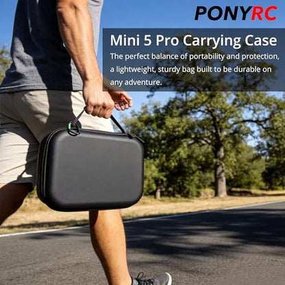 Mini 5 Pro Case, Portable PU Leather Small Storage Bag Case for DJI Mini 5 Pro Fly More Combo, DJI RC 2/ RC-N3 Controller and Other Accessories