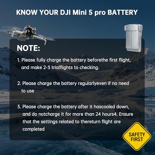 Fantasyo Mini 5 Pro/4 Pro/Mini 3 Intelligent Flight Battery 1 Pack, Supports Max 52 Mins Flight Time, 7.16V 5000mAh Replacement Battery for DJI Mini 5 Pro/Mini 4/3/3 pro Plus Drone