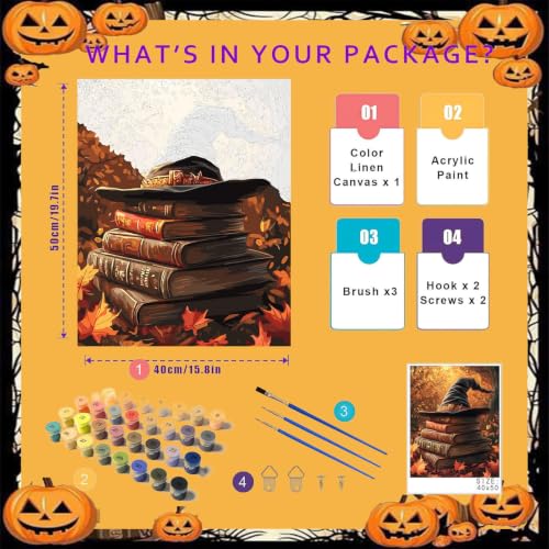 Witch's Hat Paint by Numbers for Adults - Paint by Number Books on Canvas - color: MT22177