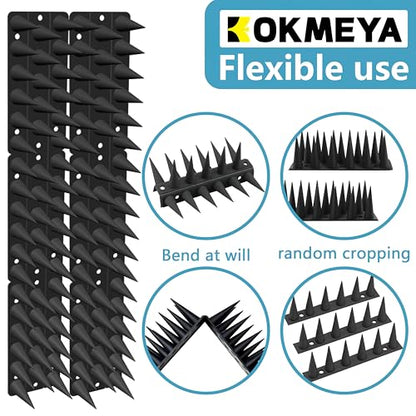 Bird Spikes,Black,6 Pack Bird deterrents for Outside,Keep Raccoon Squirrel Pigeon Away,Fence Spike for Garden Patio - color: BLACK