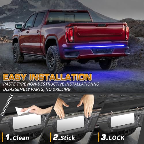 XRIDONSEN 60 inch Blue Emergency Lights 360 LED Tailgate Strobe Lights - color: Blue