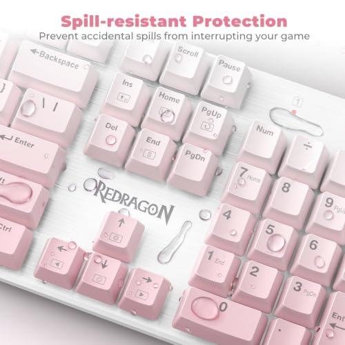 Redragon K671GP Wired Mechanical Keyboard - color: Gradient Pink