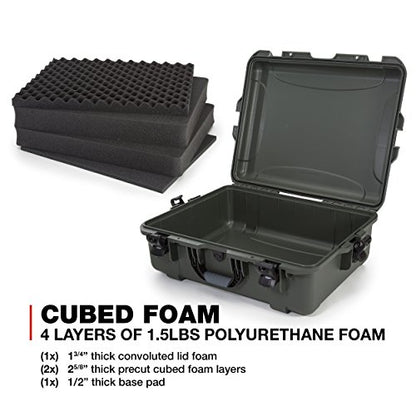NANUK 945 Waterproof Hard Case with Foam Insert - Olive - color: Olive, style: Cubed Foam