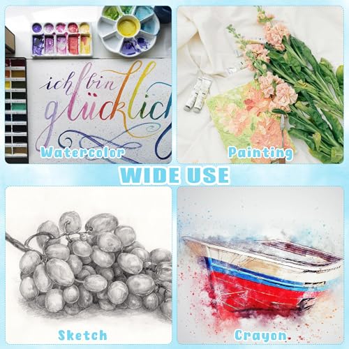 120 Sheets 100% Cotton Watercolor Paper Bulk Cold Press White Paper - size: 120 Sheets