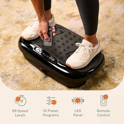 Lifepro HexaPlate Lite Compact Vibration Plate with Magnetic Acupoints - color: Black
