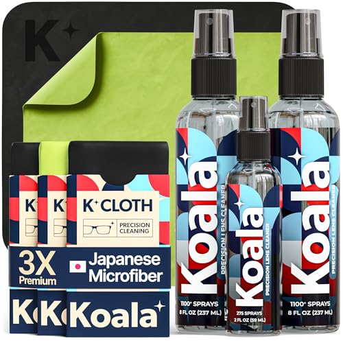 Koala Eyeglass Lens Cleaner Spray Kit | Japanese Microfiber (6 Piece Set) - size: 6 Piece Set