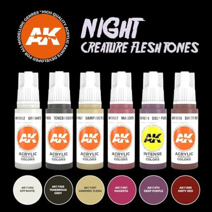 AK Interactive Night Creatures Flesh Tones - Plastic Model Building Paints and Accessories # 11602
