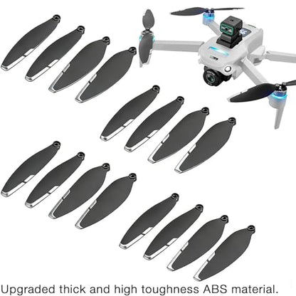 16PCS Foldable Drone Propellers Replace Parts for Most Drones Spare Part, 2.75-Inch Universal Replacement Blades,Low-Noise and Quick-Release Blades Props Wings Accessories(Silver) - color: Silver