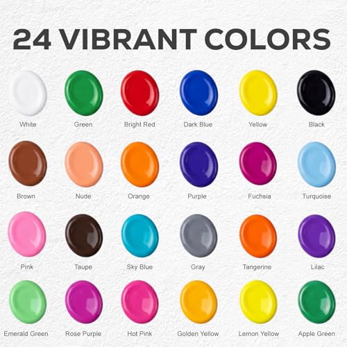 Acrylic Paint Set, 24 Colors, 4 oz/120ml Bottles - color: 120ml 24 Colors