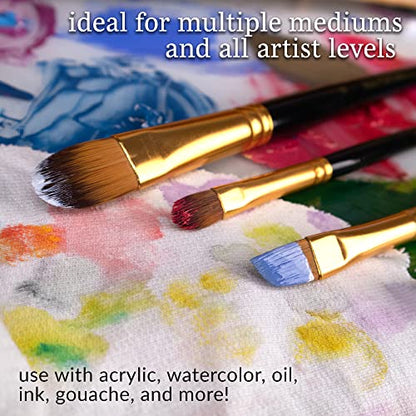 WA Portman 15-Pc Professional Paint Brush Set with Durable Zipper Case Kit