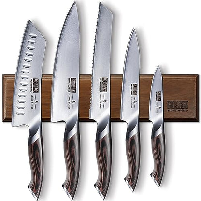 HOSHANHO Knife Set with Magnetic Knife Holder, 6PCS Kitchen Knife Sets - size: 8"