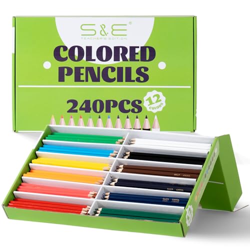 S & E TEACHER'S EDITION Colored Pencils, 240Pcs