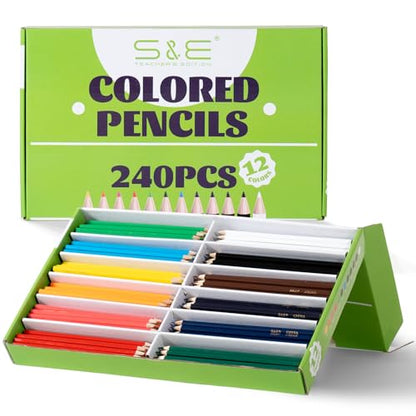 S & E TEACHER'S EDITION Colored Pencils, 240Pcs