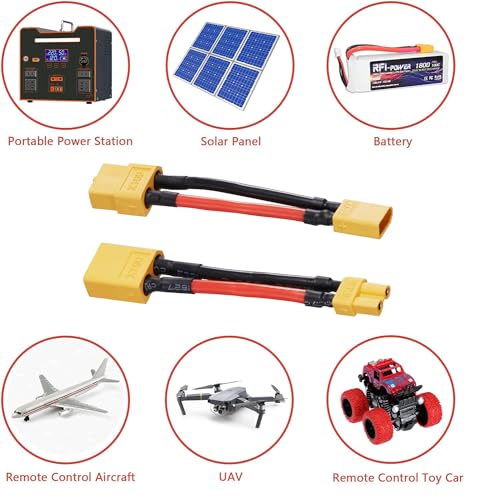 XT60 Male to XT30 Female Plug Connector,XT60-XT30 Extension Cable - size: XT60 Male-XT30 Female