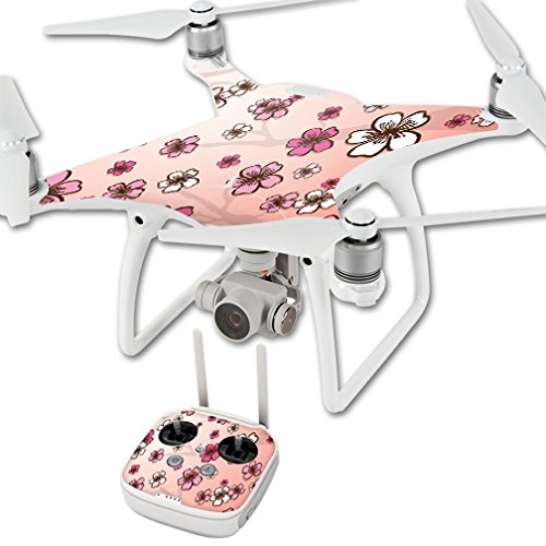 MightySkins Skin Compatible with DJI Phantom 4 Quadcopter Drone wrap Cover Sticker Skins Cherry Blossom