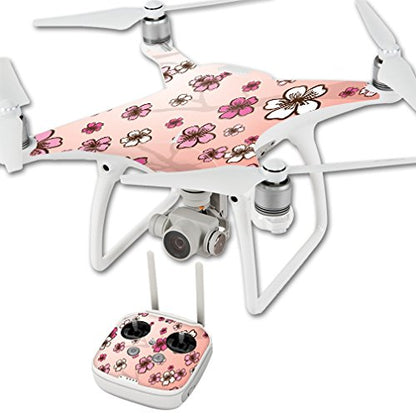 MightySkins Skin Compatible with DJI Phantom 4 Quadcopter Drone wrap Cover Sticker Skins Cherry Blossom