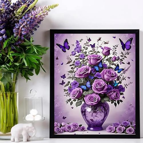 DIYCYCY Floral&Butterfly Diamond Art Kits for Adults Beginners 12x16 in