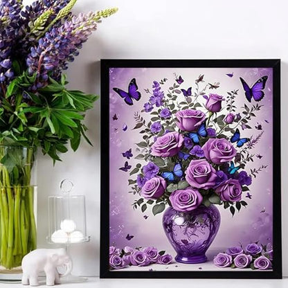 DIYCYCY Floral&Butterfly Diamond Art Kits for Adults Beginners 12x16 in