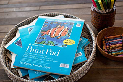 Strathmore (27-209 100 Series Youth Paint Pad, 9 by 12", 20 Sheets, White, 9x12 - size: 9x12, style: Paint Pad