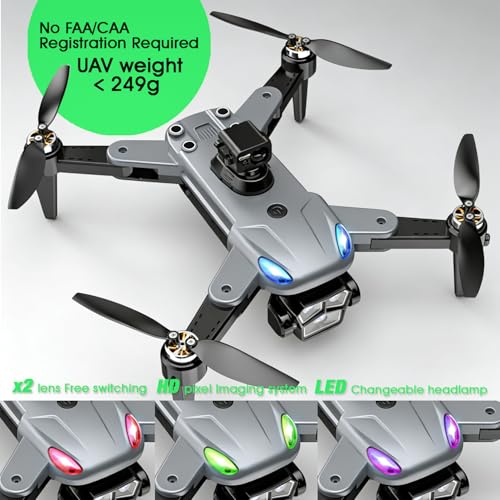 4K Drone with Camera for Adults, Foldable quadcopter drone with 4.3-inch screen remote controller,Automatic obstacle avoidance,One-Key Takeoff & Auto Follow,Under 249g，Brushless Motor FPV Drone (black)