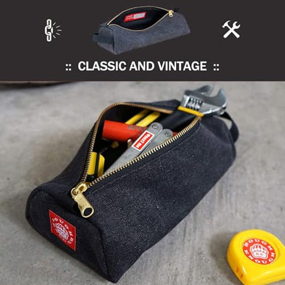 Rough Enough Waxed Canvas Small Tool Pouch Bag, Black - color: Black