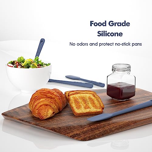 ChefAide 4 Pieces Silicone Spatulas Set, Heat Resistant Rubber Spatula - color: Blue, size: 4 pieces