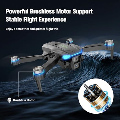 SKYMONSTER RC Drone,Drones 1080P HD Camera,3PC Batteries, FPV Foldable Drone With Brushless Motor,FPV Foldable RC Quadcopter, Real-Time Battery Display, Toys With Gift Box