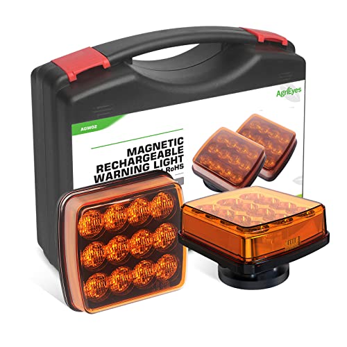 Agrieyes W02 Magnetic Flashing Lights, Wireless Strobe Lights,Amber - color: Amber
