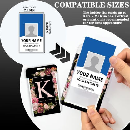 Black Lanyard for Women Custom Letter ID Badge Holder with Retractable Reel - color: K