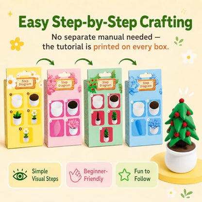 Air Dry Clay Kit for Kids, 12 Plants Modeling Magic Clay Sculpting Tools - color: Colorful Plant Kit