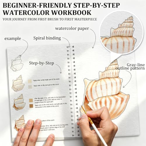 Apolyone Watercolor Workbook with Step-by-Step - style: Seaside