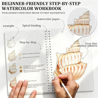 Apolyone Watercolor Workbook with Step-by-Step - style: Seaside