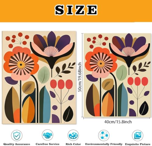 3 Pack Cute Flower Paint by Numbers Kit for Adults Beginner (Without Frame) - color: YH05004