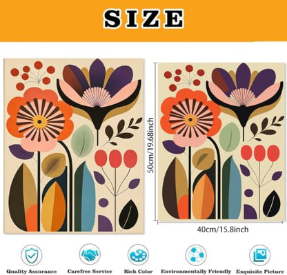 3 Pack Cute Flower Paint by Numbers Kit for Adults Beginner (Without Frame) - color: YH05004
