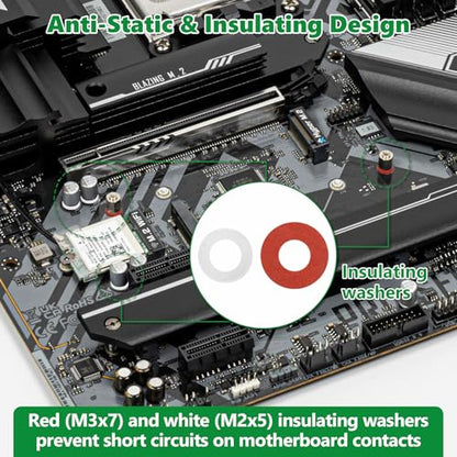 30 Pcs M.2 SSD Screws NVMe Standoff Kit for Asus MSI Gigabyte - color: 30 Pcs Silver M.2 Screw
