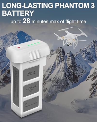 anegine Phantom 3 Battery, 4500mAh 15.2V Intelligent Flight Battery for DJI Phantom 3 Pro, Standard, Advanced, SE Drone