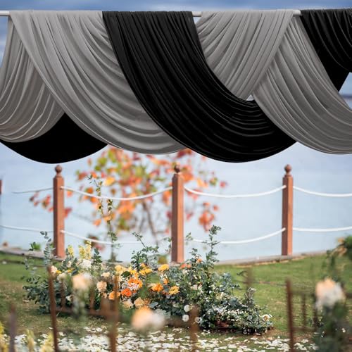 Horbaunal 4-Way Stretch Mesh Fabric by The Yard, Black 5 Yard - color: Black, size: 5 Yards