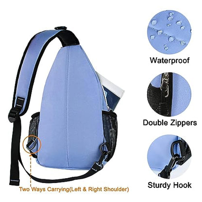 MOSISO Small Sling Bag for Men, Crossbody Shoulder Chest Daypack Bag - color: Airy Blue