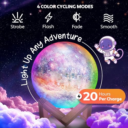 Mind-Glowing Galaxy Moon Lamp, 16 Colors, Touch/Remote Control (5.9 inch) - color: Galaxy, size: 5.9 Inch