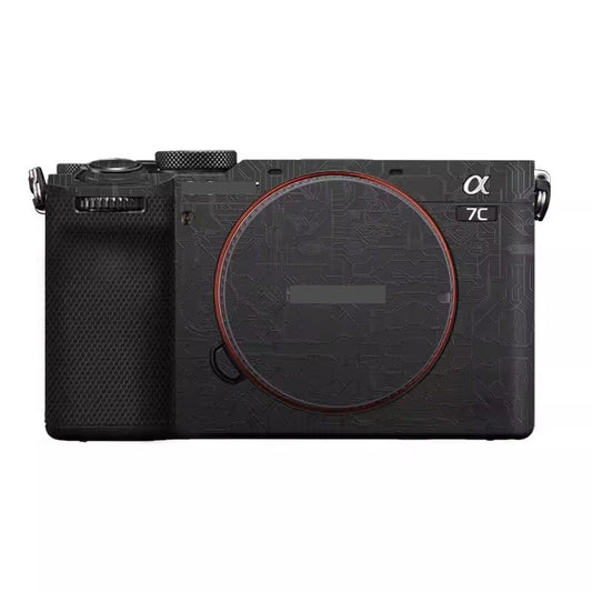 Camera Skin Wrap A7C2 Anti-Scratch Sticker Coat Vinly Protective Film Body Protector Decals Cover for Sony A7CR A7C II (Circuit Black) - color: Circuit Black