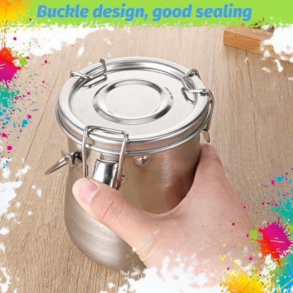 2 Pcs Paint Brush Cleaner Set, Airtight&Portable (Drum Shape/Large) - size: 1 Count (Pack of 2)