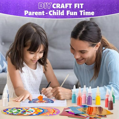 Foil Fun & Sand Art Kit for Kids, 2 in 1 Mandala Foil Arts and Sand Painting Pictures Coloring Kits, DIY Crafts Gifts for Girls and Boys Ages 4-8 - color: Foil Fun & Sand Art